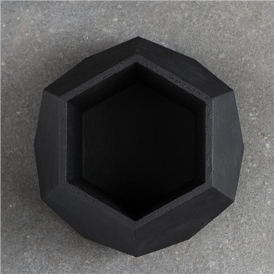 Кашпо Шестиугольник 13 х 7,5 см чёрный