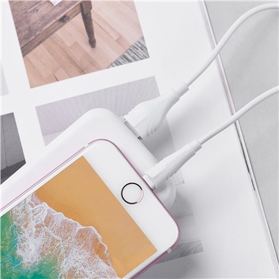 Кабель USB - Apple lightning Borofone BX18  100см 2,4A  (white)