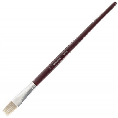 Кисть щетина художественная №20 плоская AF15-012-20 длинная ручка, пропитанная лаком ARTформат