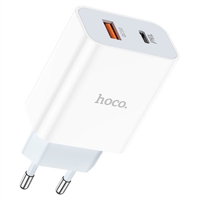 Адаптер Сетевой с кабелем Hoco C97A PD QC3.0 USB/Type-C 3A/18W (Type-C/Lightning) (white)