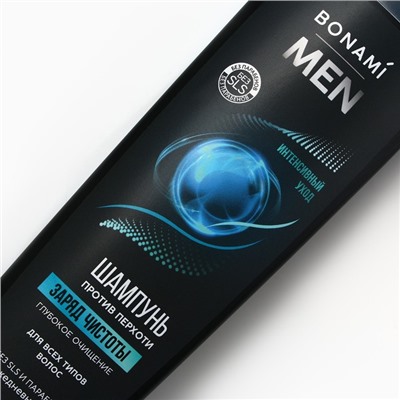 Шампунь для волос For men, заряд чистоты, 400 мл , BONAMI