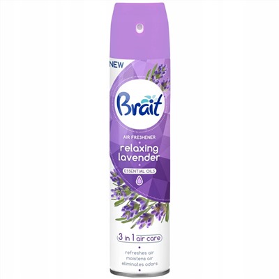 Освежитель воздуха BRAIT 3в1 Relaxing Lavender, аромат Лаванды 300мл