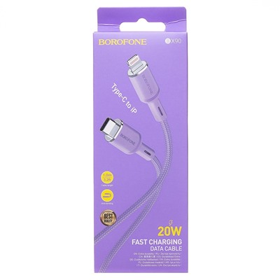 Кабель Type-C - Apple lightning Borofone BX90 PD (повр. уп.) 20W 100см 3A  (purple)