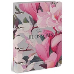 Тетрадь со сменным блоком 120л клетка на 4 кольцах "BLOSSOMS" soft touch LXNBCL-BLS LOREX