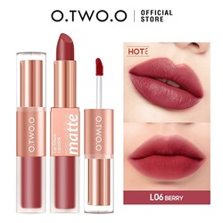 Матовая помада и блеск O.TWO.O Lip Glaze Lipstick № L06 Berry 6.5 g