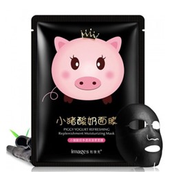 Очищающая увлажняющая черная маска-салфетка для лица на йогуртовой основе(черная свинка),25 г