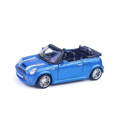 Машинка die-cast Mini Cooper S Cabriolet, 1:32, синяя с принтом