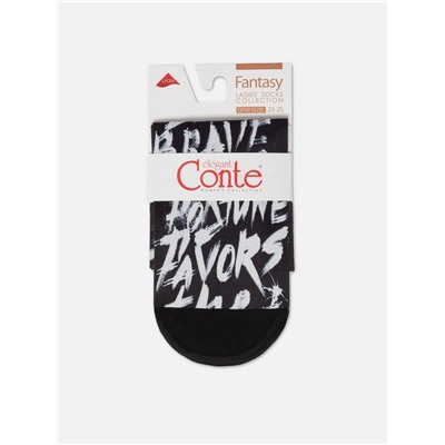 Полиамидные CONTE FANTASY Плотные носки с черным мыском и рисунком «Brave»