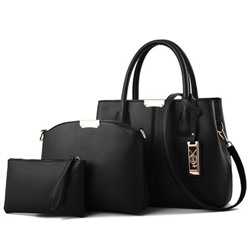 Комплект сумок из 3 предметов, арт А7, цвет:черный