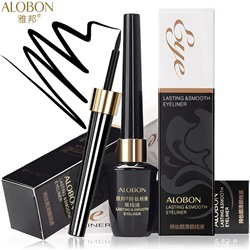 Стойкая жидкая подводка для глаз ультрачёрная водонепроницаемая ALOBON Waterproof Long Lasting Eyeliner, 12 мл. (AEL15)