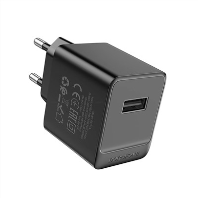 Адаптер Сетевой Borofone BAS11A Erudite USB 2,1A/10,5W (black)