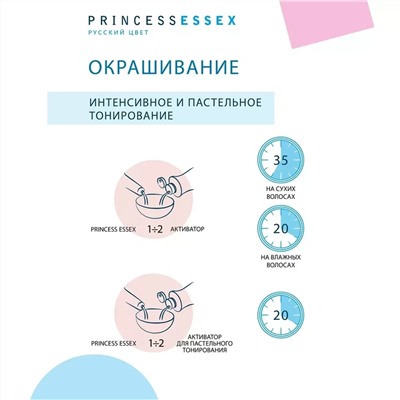 Крем-краска для волос Princess Essex, 7/5 Средне-русый красный, 60 мл