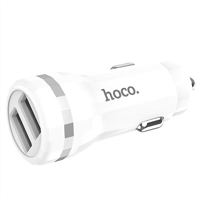 Адаптер Автомобильный Hoco Z27 2USB/5V/2.4A (повр. уп.) (white)