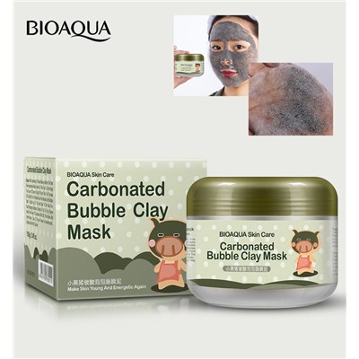 (ЗАМЯТА КОРОБКА) Кислородная пузырьковая маска для лица Bioaqua Carbonated Bubble Clay Mask, 100гр.