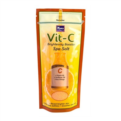 Солевой скраб для тела с ВИТАМИНОМ С для сияния кожи Yoko VIT-C Spa Salt, Пакет 300 гр. Таиланд