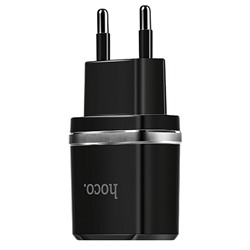 Адаптер Сетевой Hoco C12 2USB 2,4A/10W (black)