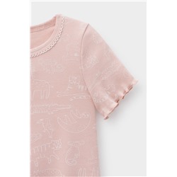 Сорочка для девочки Crockid К 1180 зоопарк на дымчатой розе