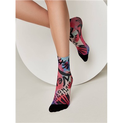 Носки женские CONTE FANTASY Плотные носки с черным мыском и рисунком «Hipnotic»