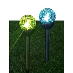 Светильник светодиодный садовый SMD мультиколор в форме шара из битого стекла аккум. AA