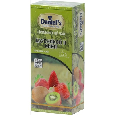 Daniel's. Strawberry & Kiwi Green Tea 50 гр. карт.пачка, 25 пак.