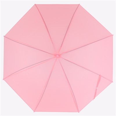 Зонт - трость полуавтоматический «Однотон», 8 спиц, R = 46 см, цвет розовый