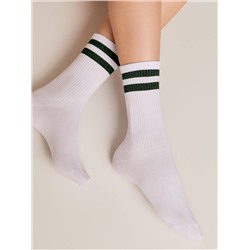 Удлиненные CONTE ACTIVE Хлопковые носки с яркими полосками из люрекса