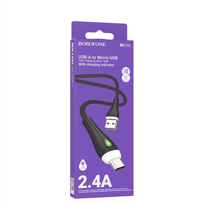 Кабель USB - micro USB Borofone BX100 Advantage  100см 2,4A  (black)