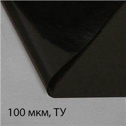 Плёнка полиэтиленовая, техническая, 100 мкм, чёрная, длина 10 м, ширина 3 м, рукав (1.5 м × 2), Эконом 50%, Greengo