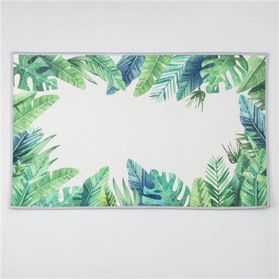 Коврик для дома Доляна «Тропики», 50×80 см, цвет зелёный