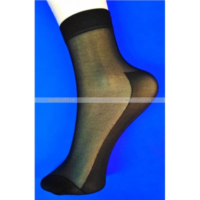 ЦЕНА ЗА 10 ПАР: Носки капрон женские чёрные с пяткой