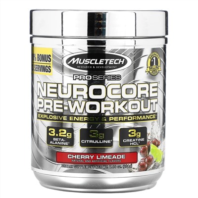 Muscletech, Neurocore, профессиональная линия, предтренировочный комплекс, вишневый лимонад, 204 г (7,19 унции)