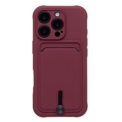 Чехол-накладка - SC304 c картхолдером для "Apple iPhone 16 Pro" (bordo) (234455)