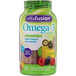 VitaFusion, Омега-3, ЭПК/ДГК, 120 жевательных таблеток