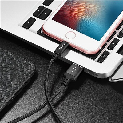 Кабель USB - Apple lightning Hoco X14 Times Speed  200см 2A  (black)