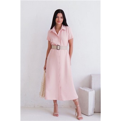 11684 Платье-рубашка удлинённое нежно-розовое