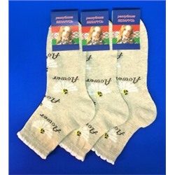 ЦЕНА ЗА 10 ПАР: Беларусь носки женские лен гладкие Ромашки