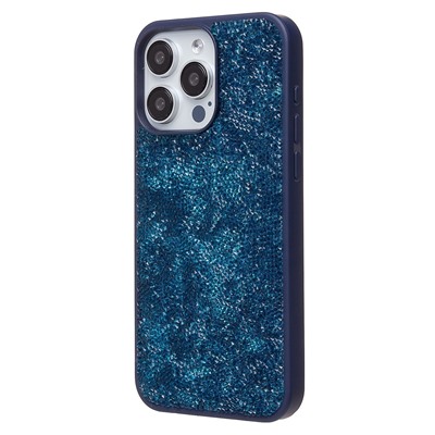 Чехол-накладка - PC071 POSH SHINE для "Apple iPhone 15 Pro Max" россыпь кристаллов (ice blue) (231615)