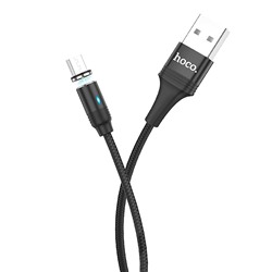 Кабель USB - micro USB Hoco U76 Fresh магнитный  120см 2A  (black)