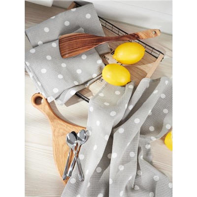 Набор кухонных полотенец Guten Morgen Grey Polka Dot, размер 45x60 см, цвет серый