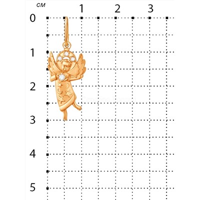 Подвеска из золочёного серебра с фианитами - Ангел