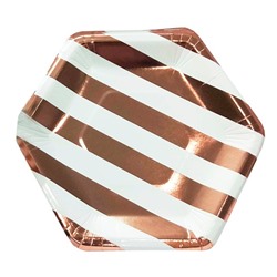 Тарелка White/Rose Gold полоска 20см 6шт 6058937 в Екатеринбурге