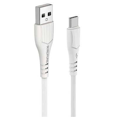 Кабель USB - Type-C Borofone BX37 Wieldy (повр. уп)  100см 3A  (white)