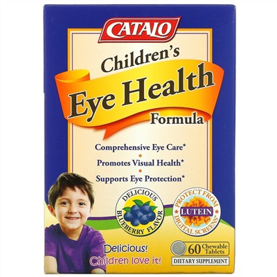 Catalo Naturals, Children's Eye Health Formula, Blueberry, 60 Chewable Tablets