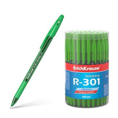 Ручка шариковая R-301 Original Stick.Grip зеленая 0.7мм 55384 Erich Krause