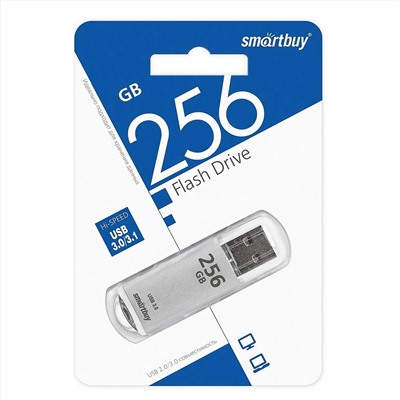 Флэш накопитель USB 256 Гб Smart Buy V-Cut 3.0 (silver)