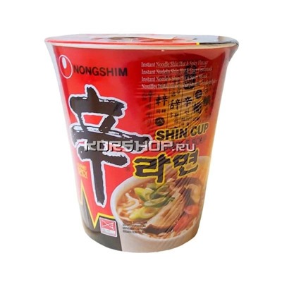 Лапша сублимированная Шин Рамён с острым вкусом (в стакане) Nongshim, Корея 68 г