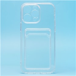 Чехол-накладка - SC276 с картхолдером для "Apple iPhone 14 Pro Max" (transparent)