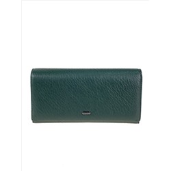 Женский кошелёк-портмоне из мягкой натуральной кожи, цвет зеленый