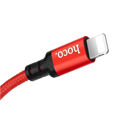 Кабель USB - Apple lightning Hoco X14 Times Speed  100см 2A  (red/black)