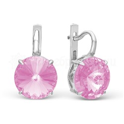 Серьги из серебра с кристаллами Swarovski родированные